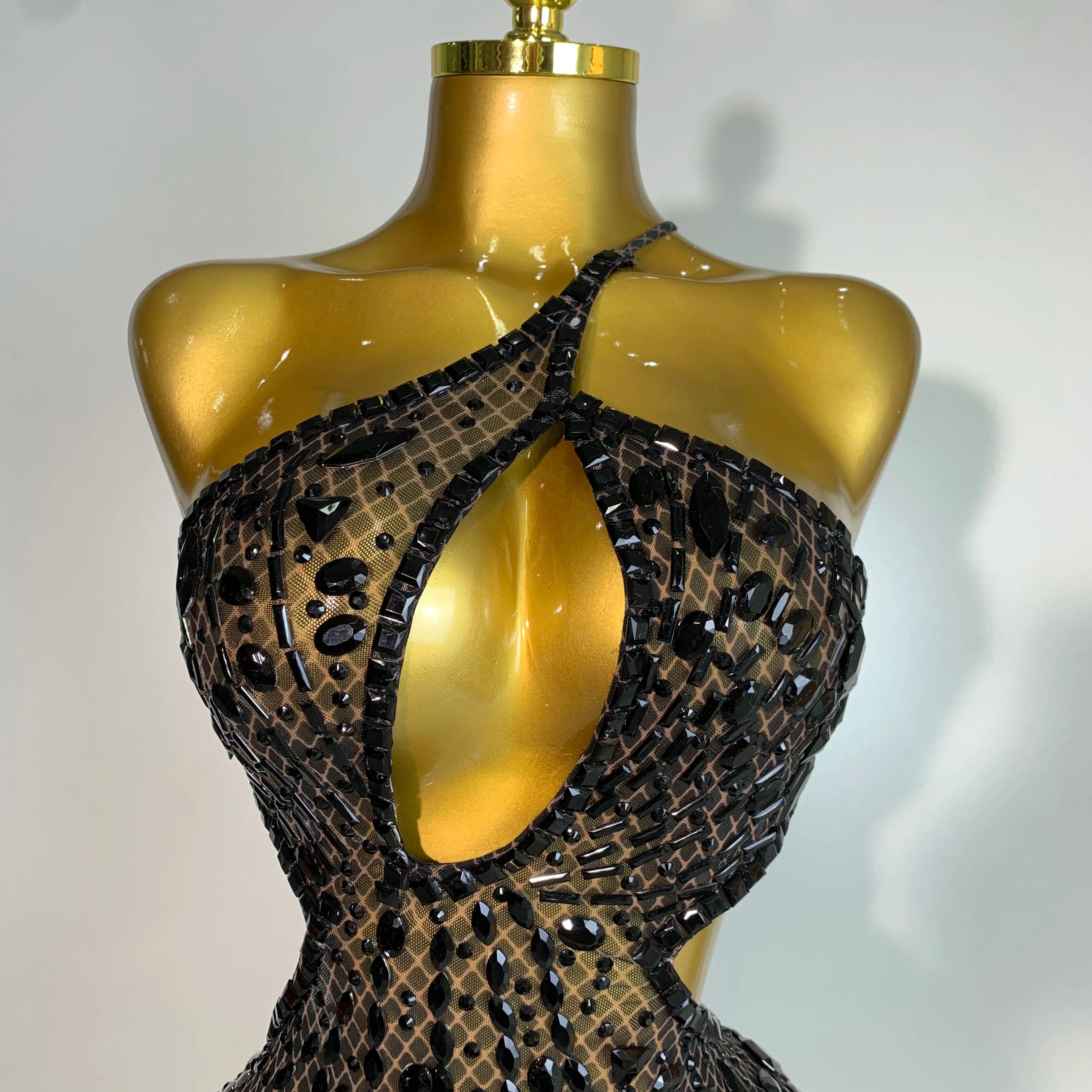 Arrival Women 2025 Sexy Backless Hollow Out Diamond Evening Prom Gown Birthday Luxury Celebrate Stage Nightclub Outfit