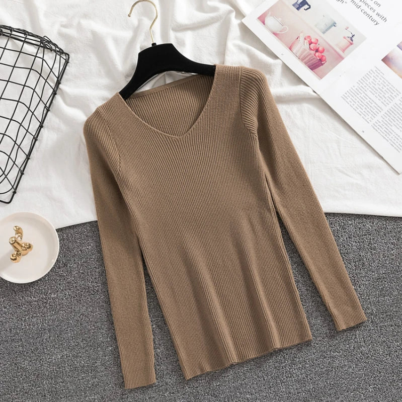 Cashmere Turtleneck Women Sweaters Slim Tops Autumn Winter Warm Pullover Office Lady Knitted T-shirts Jumper Soft Pull Female 50417 kahki One Size