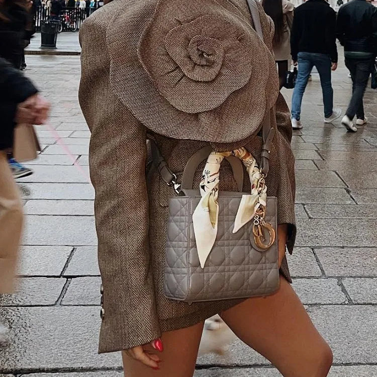 TWOTWINSTYLE Patchwork Appliques Blazer For Women Notched Collar Long Sleeve Spliced Button Detachable Blazers Female Fashion