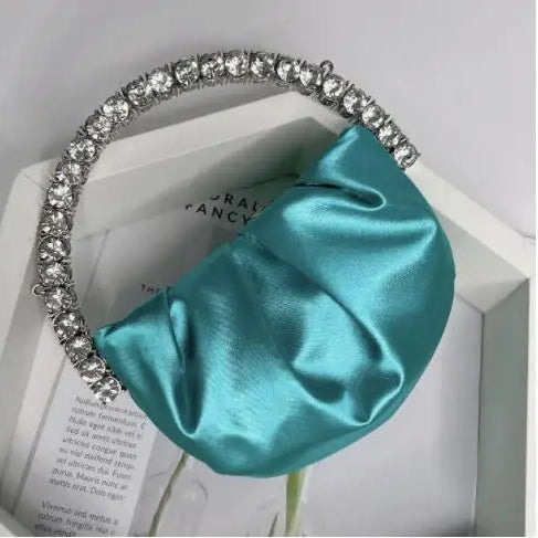 Designer Rhinestones Clutch Purse Bag for Women Handle Bag Leather Shoulder Bag Purse Shiny Crystal Purses and Handbag 24