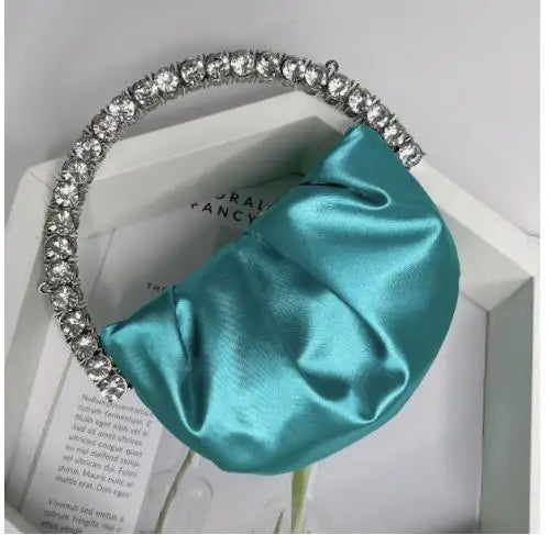 Designer Rhinestones Clutch Purse Bag for Women Handle Bag Leather Shoulder Bag Purse Shiny Crystal Purses and Handbag 24