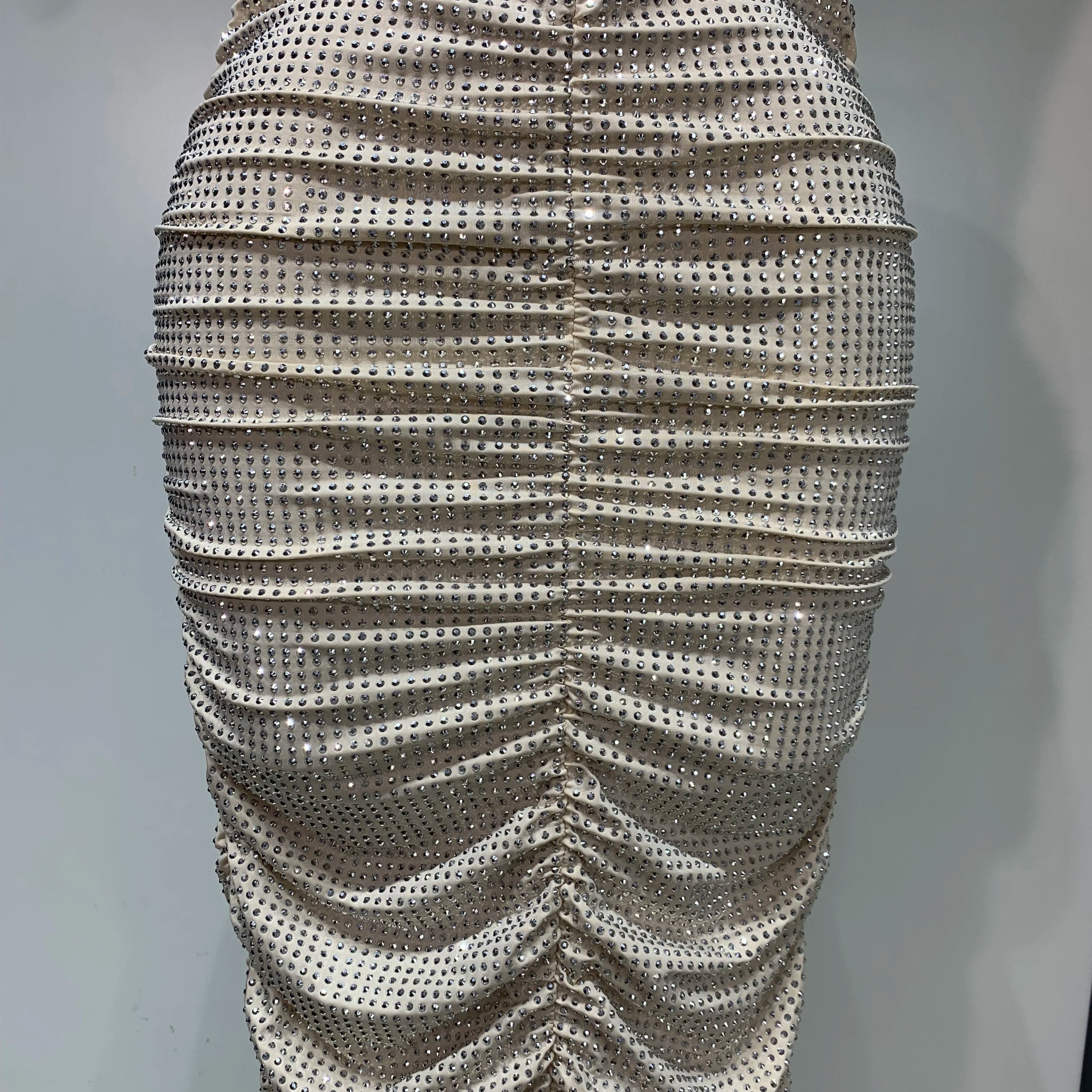 Women Sexy Backless Sleeveless Sparkly Diamonds Dress Slim Formal Elegant Celebrity Cocktail Party Luxury Birthday Gown Vestido