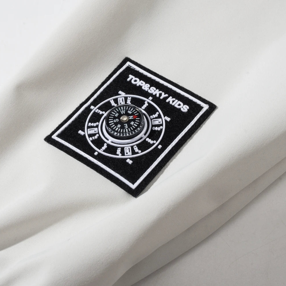 Boys Waterproof Jacket, Rainproof Raincoat with Compass and Detachable Hat, Lightweight Windproof Rain Jacket