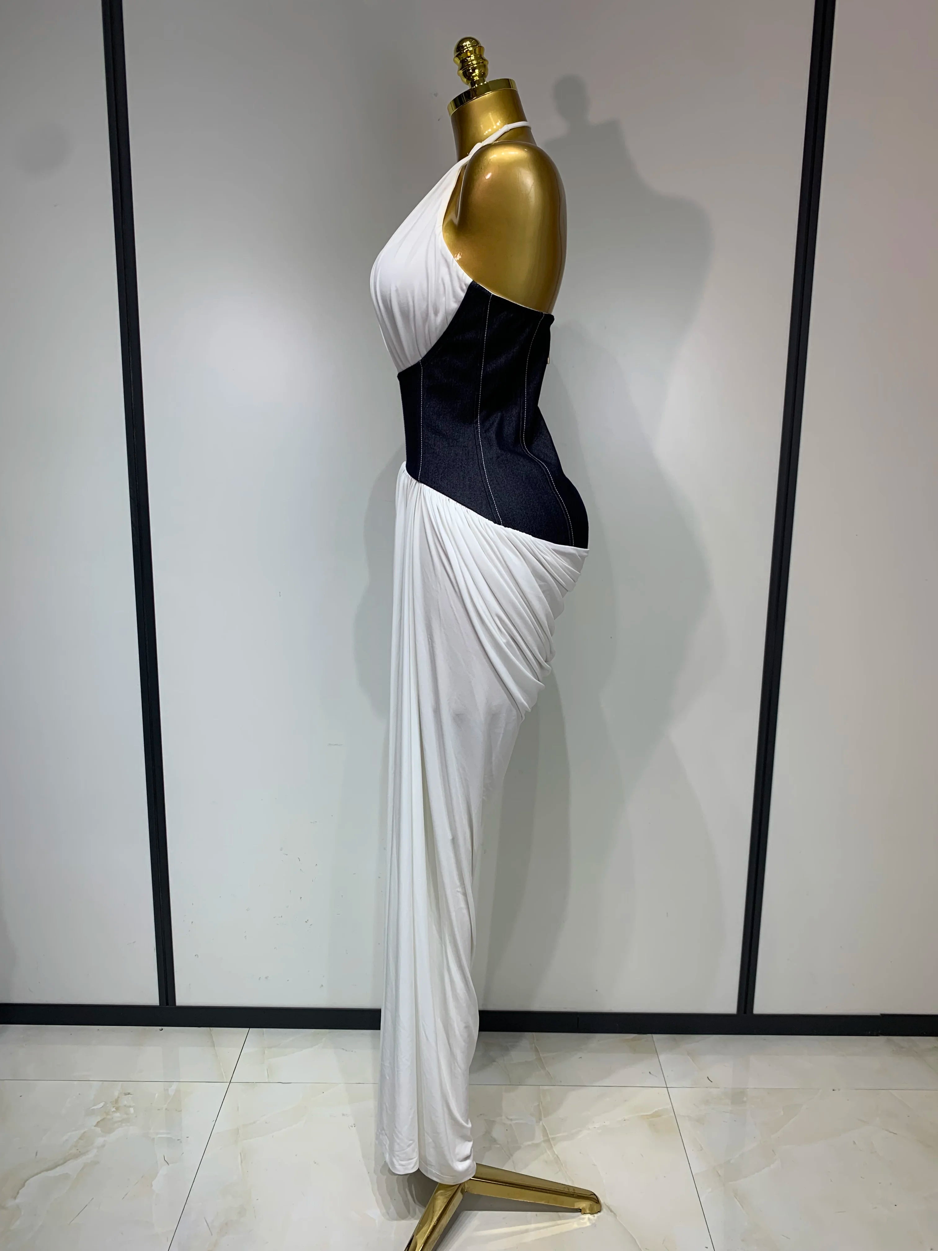 Women Sexy Backless Halter Front Slit Maxi Long Dress Elegant Evening Party Club Dress Luxury Birthday Wedding Guest Gown