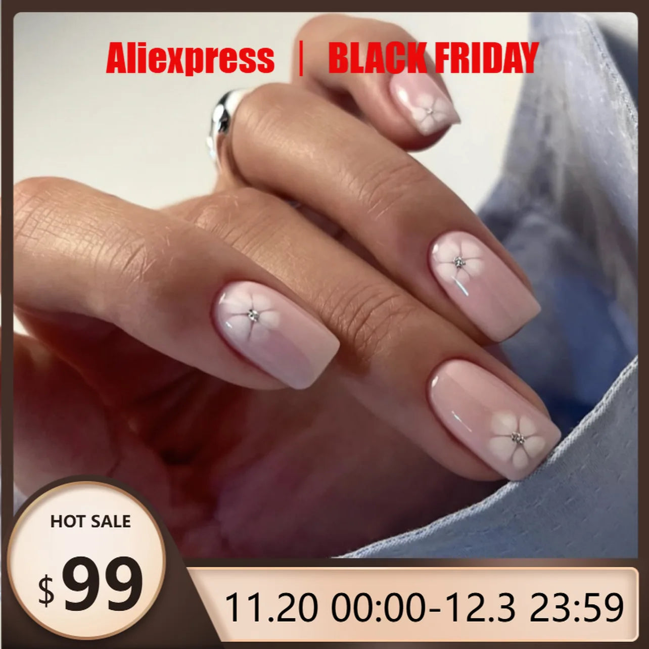 24Pcs Cat's Eye Pink 3D Printing Press on Nail False Nail Square Removable Handmade Wearable Nail Art for Women&Girl