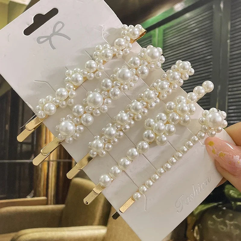 Simulated Pearl Hair Clips For Women Korean Women Hairpins Girl Geometric Hair Barrettes Fashion Hairgrip Hair Accessories Set 32