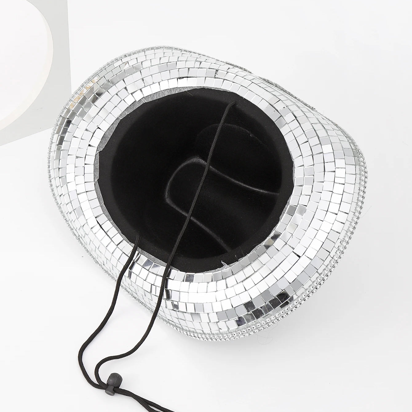 Mirror Ball Hat Shiny Silver Cowgirl Hat Disco Ball Cowboy Hat pub performance cap for men western