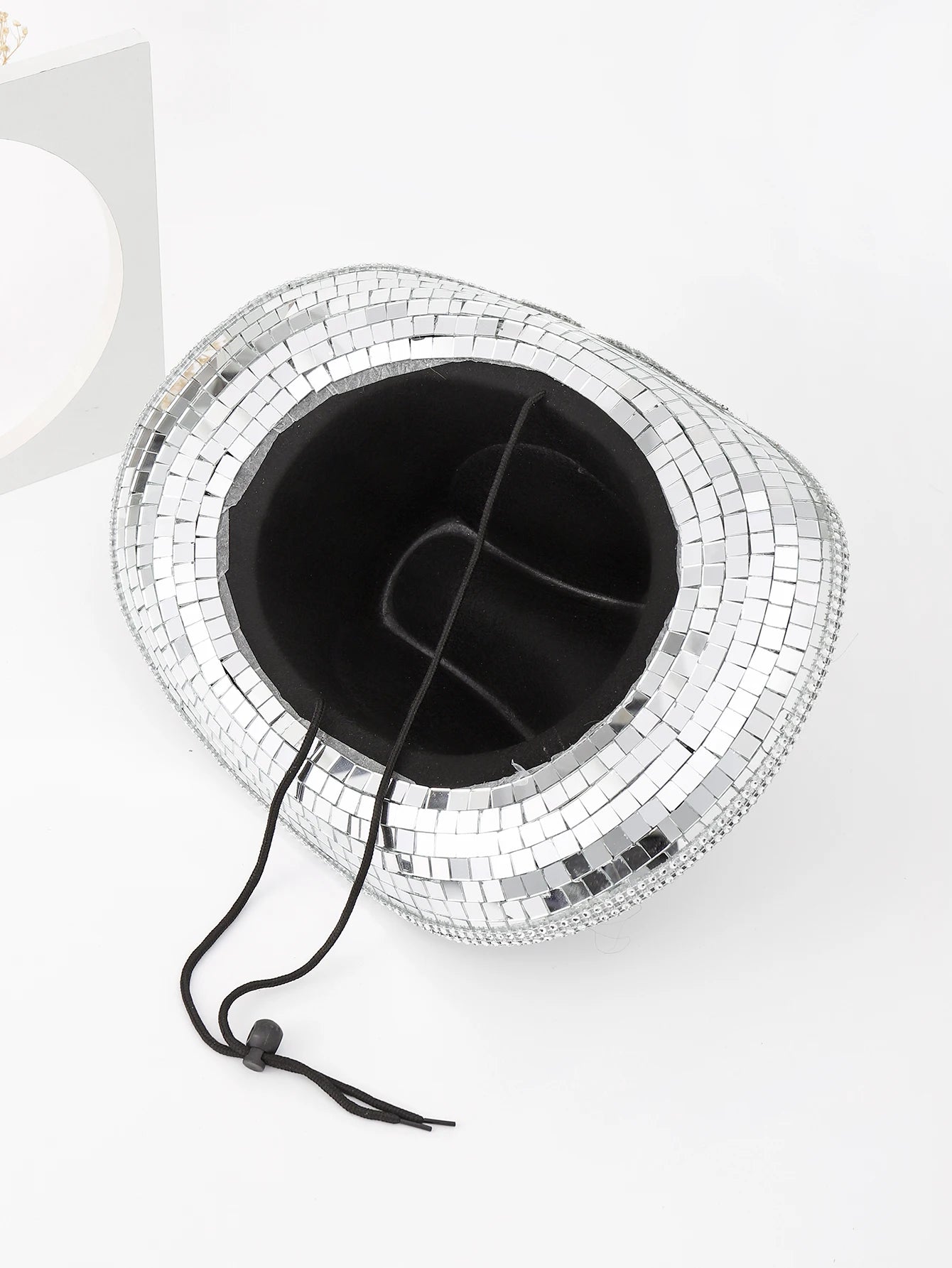 Mirror Ball Hat Shiny Silver Cowgirl Hat Disco Ball Cowboy Hat pub performance cap for men western