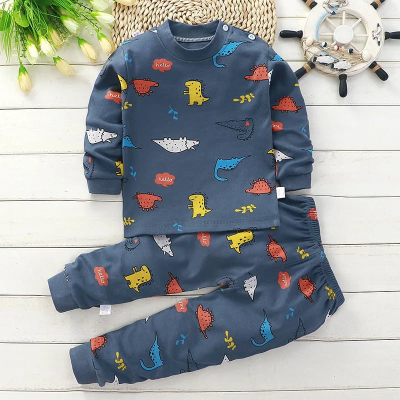 Kids Clothes Children Sets Children's Clothing Boys Girls Cotton Autumn winter Clothing Pants Sleepwear Underwear Christmas Gift Style12 thick