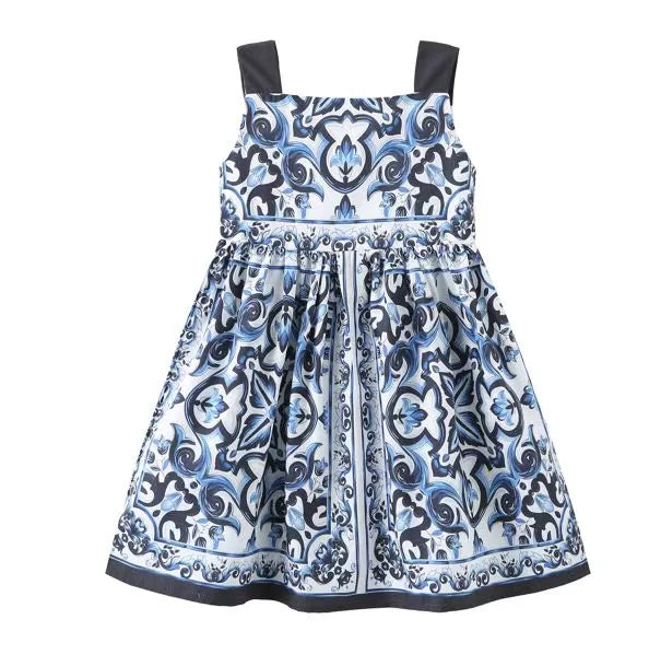 Long Sleeve Dress Girl Dress 2024 Autumn Winter Floral Print Toddler Girl Dresses Kids Clothes Children Dress with Bag 759