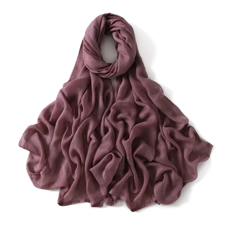 Women Big Size Plain Solid Cotton Rayon Hijab Scarf Lady Wraps and Shawls Musulman Headband Islamic Turban 180*95Cm 15