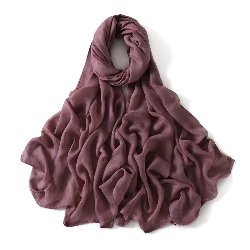 Women Big Size Plain Solid Cotton Rayon Hijab Scarf Lady Wraps and Shawls Musulman Headband Islamic Turban 180*95Cm 15
