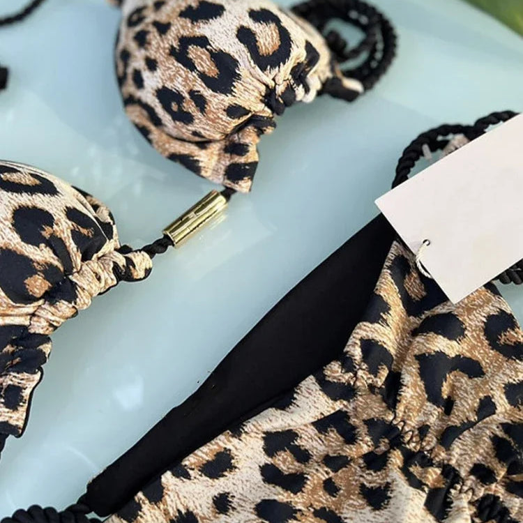 Sexy Swimsuit Women Triangle Bikinis Set Thong Bandage Swimsuits Solid Color Bath Suit Two Piece String Swimear Beach Wear