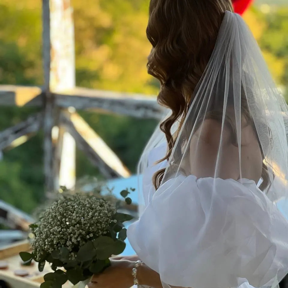 Long Tulle Wedding Veils One Layer With Comb Bridal Veil for Bride Wedding Accessories