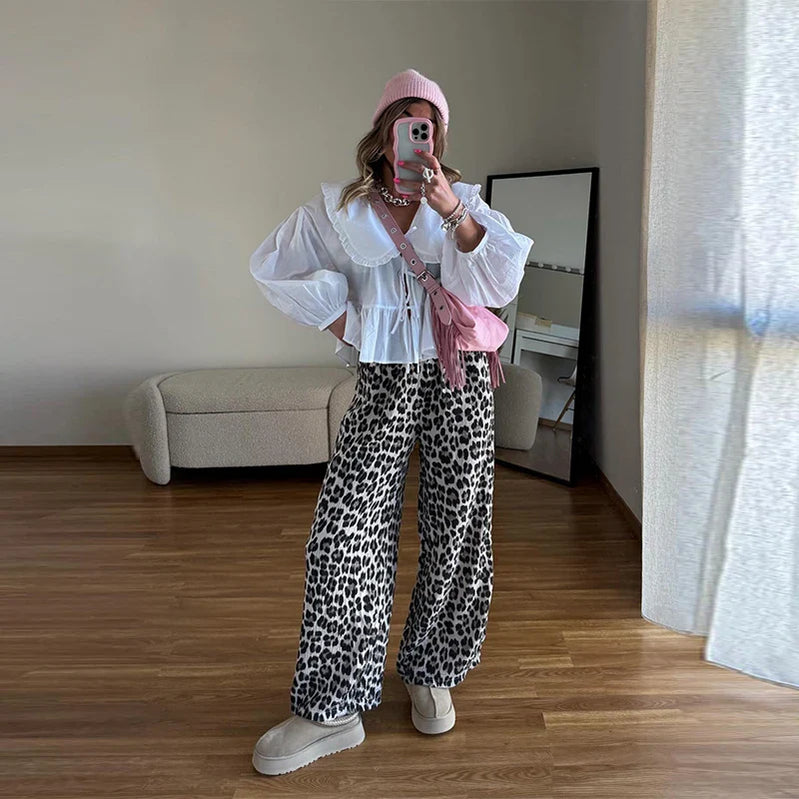 Chic Lace Up Pleated Women Shirts Blouses Lantern Sleeve White Female Streetwear Loose Spring Summer Lapel Elegant Lady Top white