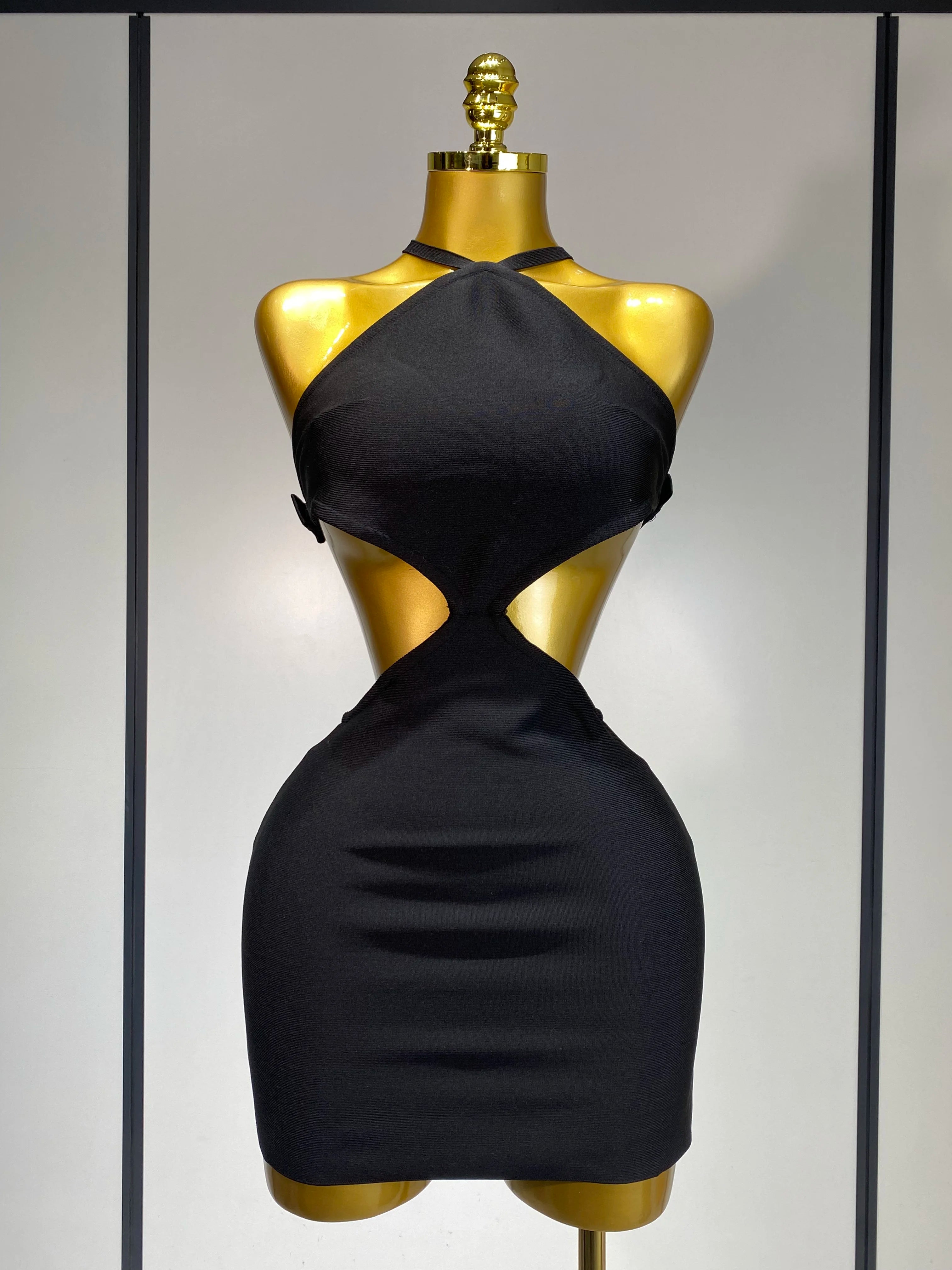 Women Sexy Backless Cut Out Bow Tie Mini Bodycon Bandage Dress 2025 Celebirty Elegant Evening Party Luxury Birthday Dresses