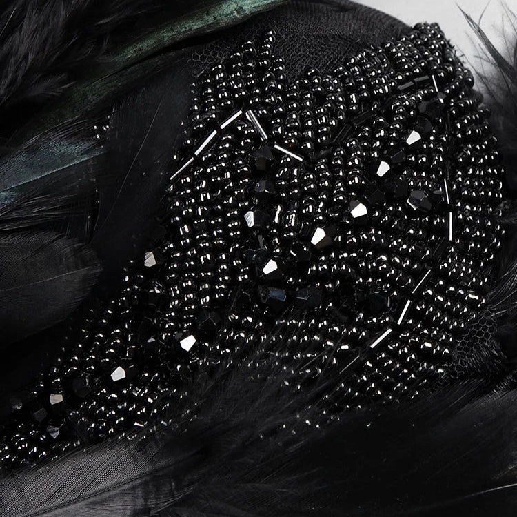 VC Women'S Luxury Party Dress Black Feather Design Strapless Prom Short Formal Occasions Dance Dress Summer New