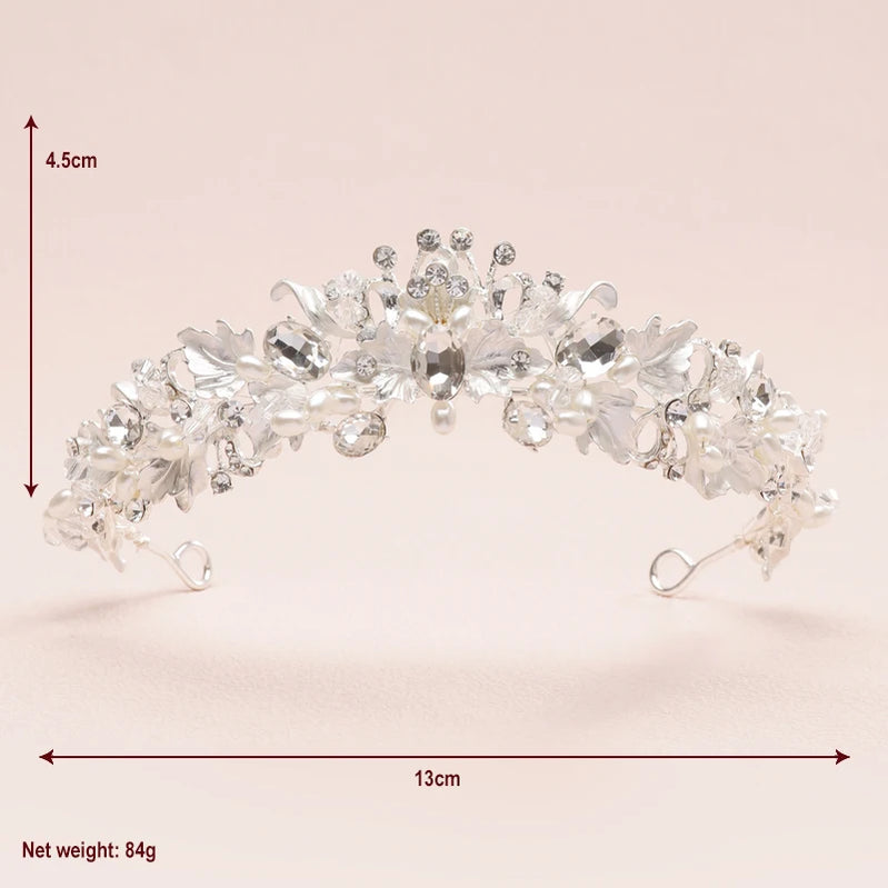 Bridal Headwear - A Golden Lady Fashion Wedding Princess Imitation Pearl Classic Tiaras Girl Luxurious Birthday Crown TS-0106-B
