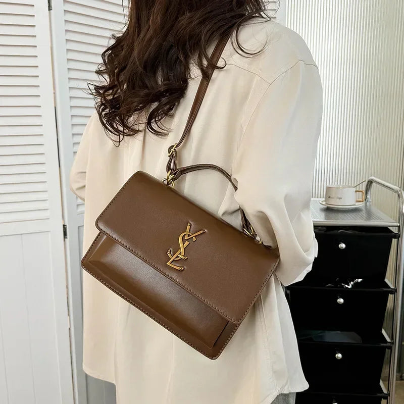 New Women's Chain Strap Crossbody Bag Luxury Design Trendy Casual Shoulder Bag Premium Leather Women's Handbag