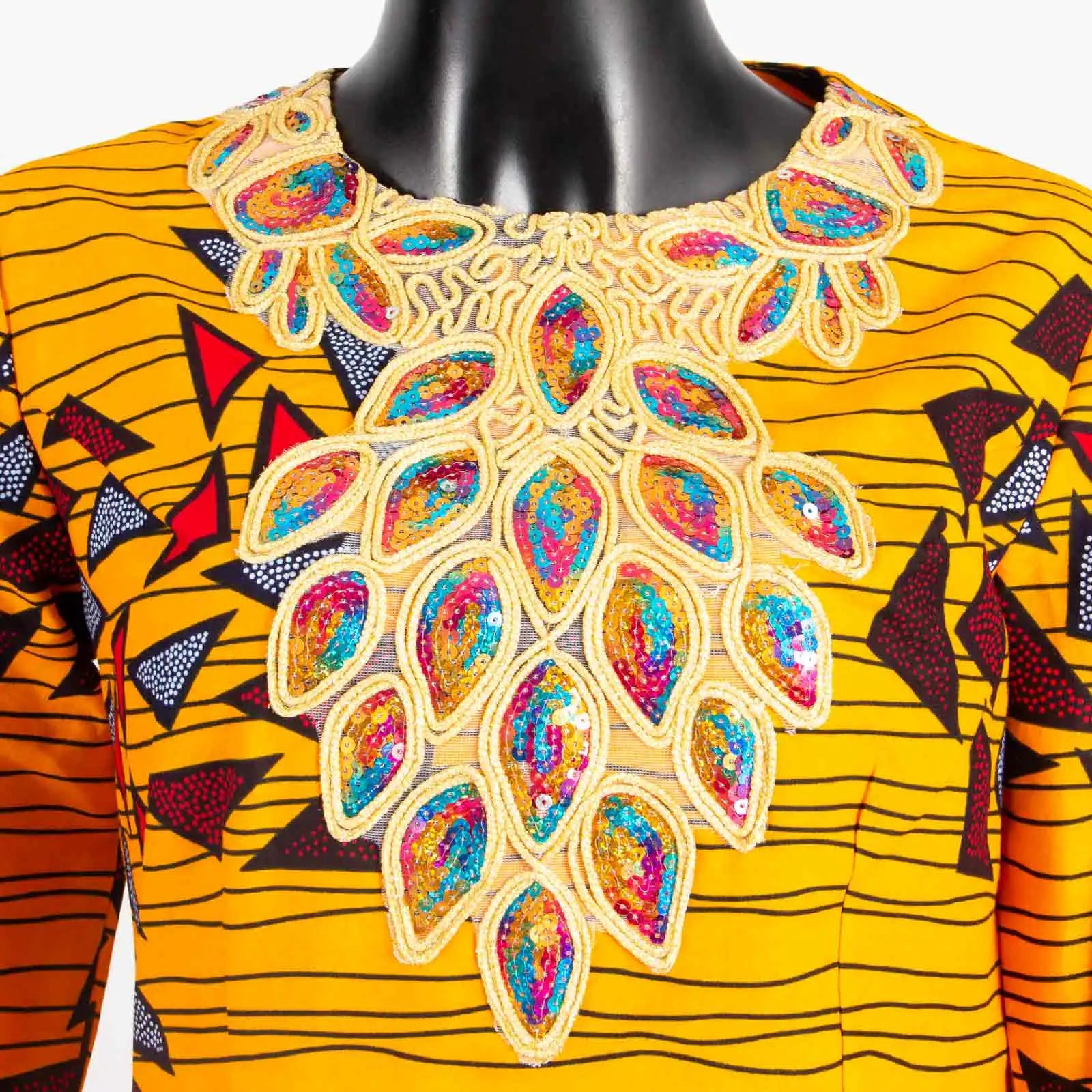 African American Women's Printed Fabric Top with Pants, Dazzling Stamping Set, Long Sleeve, Plus Size, Fashion, A2226026
