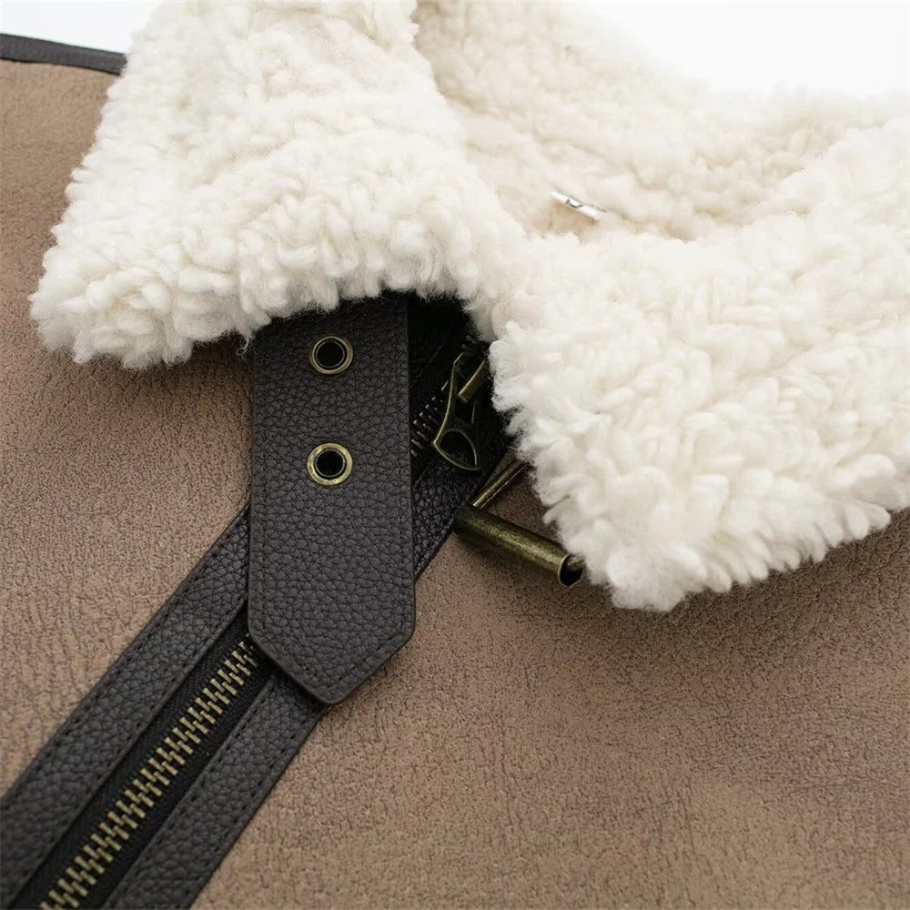 Autumn/Winter Women's Fashion and Casual Polo Collar Sleeveless Tank Top and Vest Coat