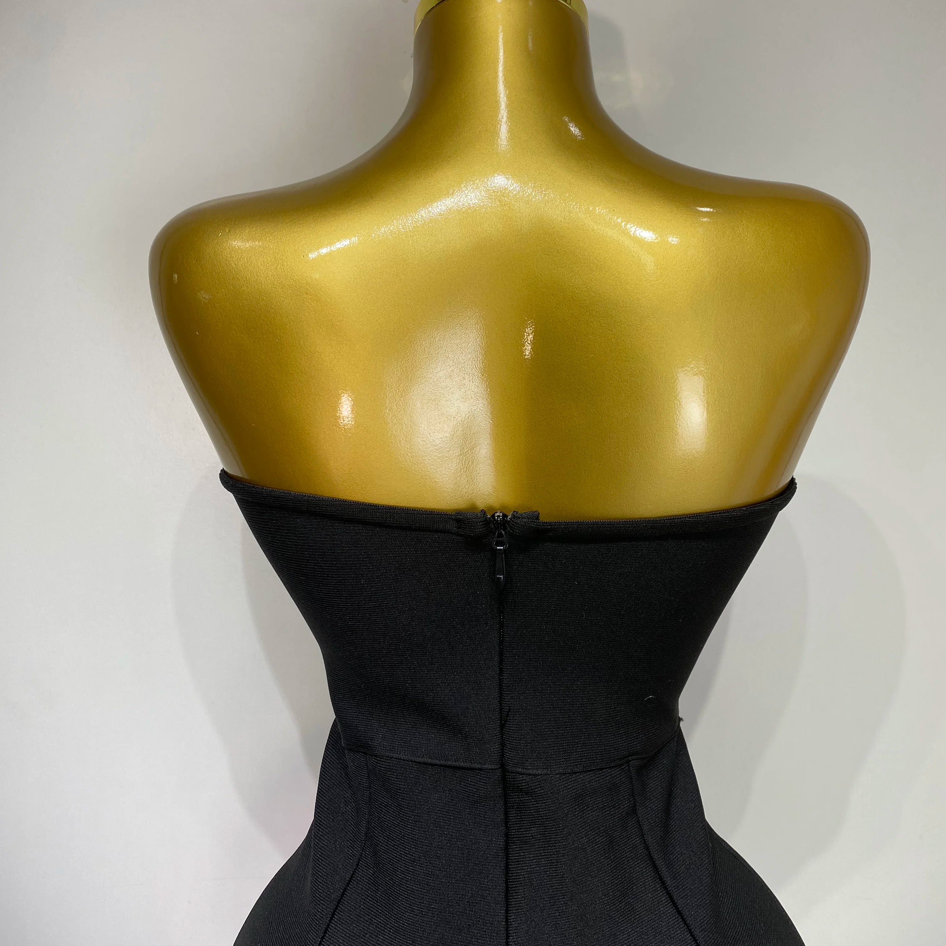 Sexy Strapless Ruffle Black Bodycom Bandage Jumpsuit Fashion High Street Woman Evening Party Elegant Luxury Birthday Rompers