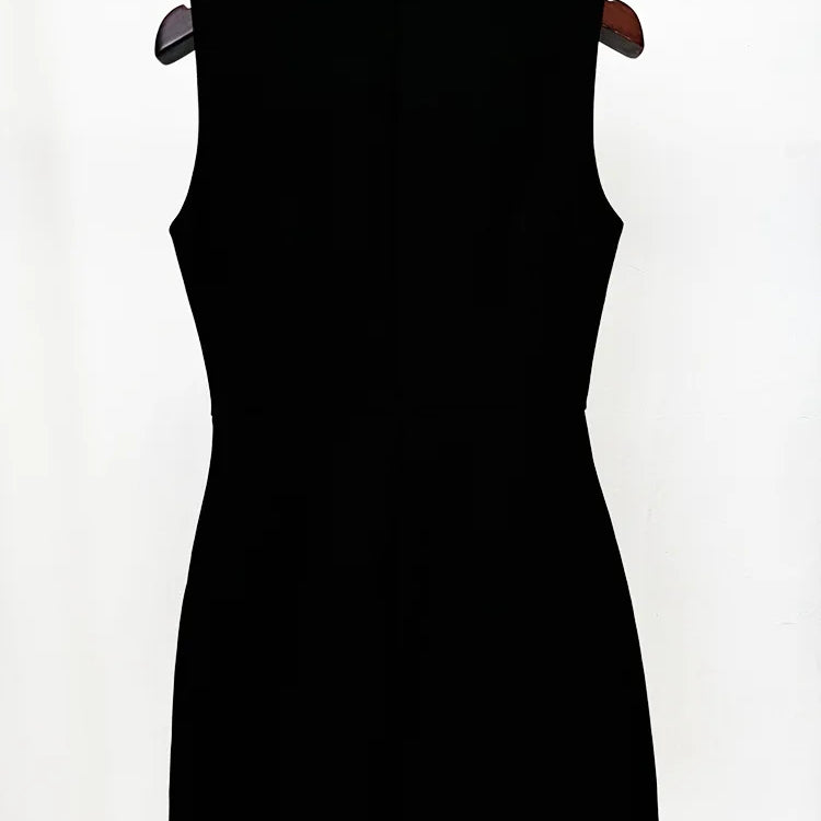 Spring Women Sleeveless Sexy O-Neck Beading Straight Mini Dress Girls' Birthday Party Celebrate Dress Wholesale