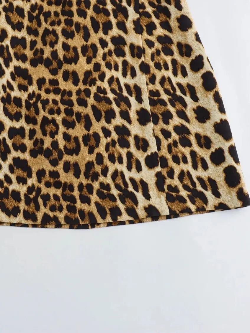 XNWMNZ Women Fashion Animal Print Dress Women High Street O Neck Sleeveless Back Zip Female Mini Dresses