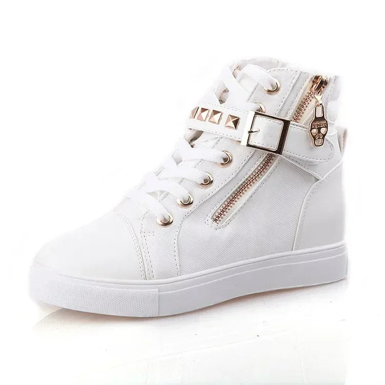 OLOMLB Sport Women's Spring White Shoes Women Casual Canvas Comfortable Running Shoe 2024 Fashion Sneakers Ladies Boots WHITE