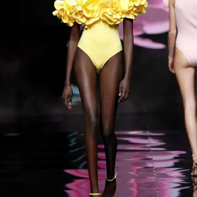 TWOTWINSTYLE Solid Patchwork Appliques Jumpsuit For Women Slash Neck Sleeveless High Waist Slimming Jumpsuits Female Fashion New