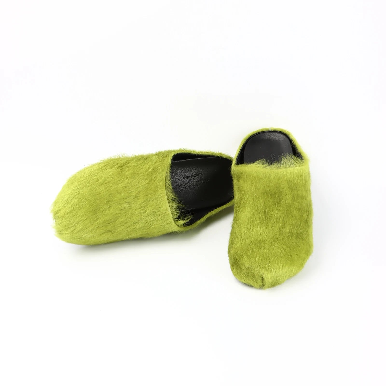 Designer Brand Handmade Rhinestone Flat Sandals Black Slippers Casual Vacation Loafers Shoes Women's Wedding Dress Shoes green