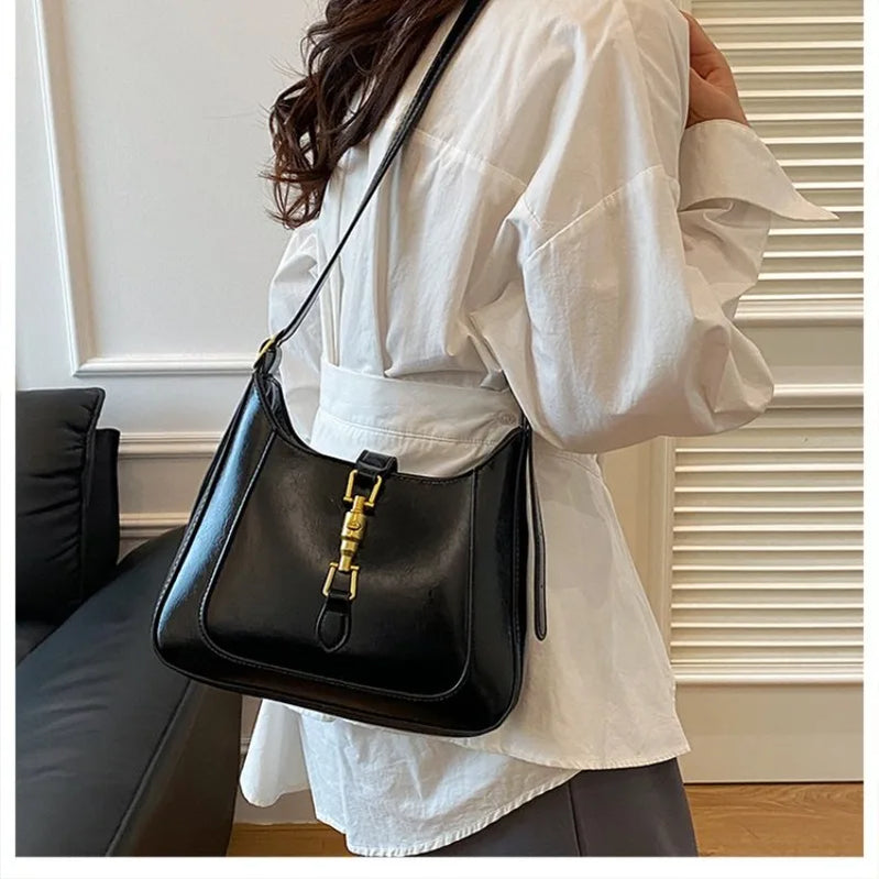 Women's Luxury Leather Fashion Classic Tote Bag Elegant Designer Shoulder Crossbody Handbag For Modern Dressing