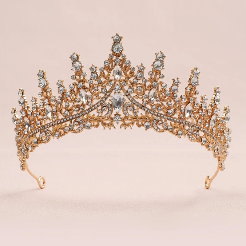 Bridal Headwear - A Golden Lady Fashion Wedding Princess Imitation Pearl Classic Tiaras Girl Luxurious Birthday Crown TS-0002-E