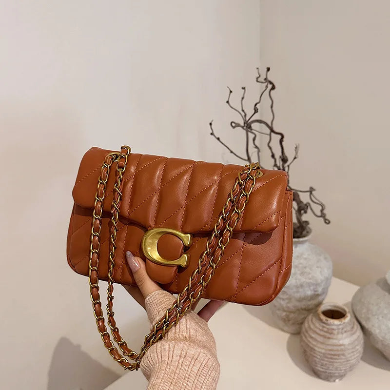 ‌2025 Luxury Quilted Crossbody Bag for Women, Chic Chain Strap Small Purse, Elegant Evening Casual Shoulder Bag