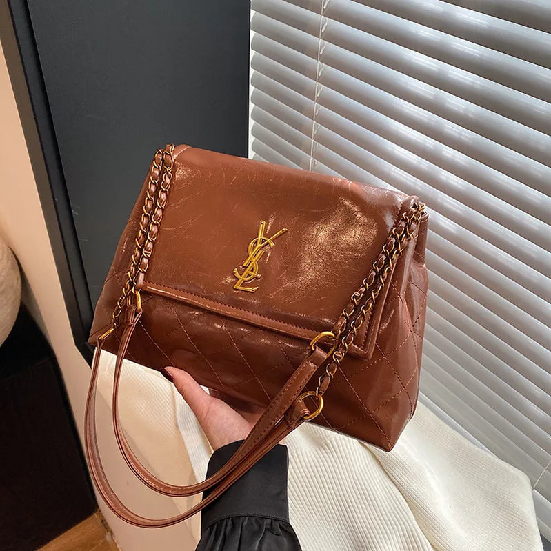 2025 New Chanel-Style Chain Bag for Women - Spacious Crossbody Purse with Shoulder Strap, Elegant Minimalist Design