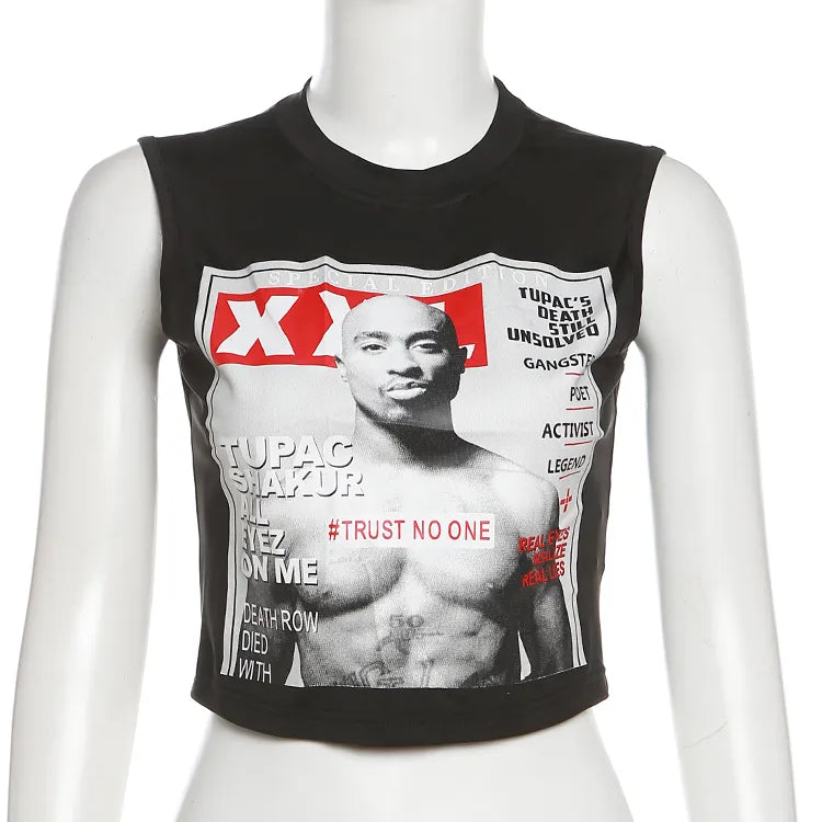 Weird Puss Classic Print Women Tank Tops Sleeveless Pullover Hipsters Hip Hop Streetwear Y2K Causal Basic Wild Comfortable Vest