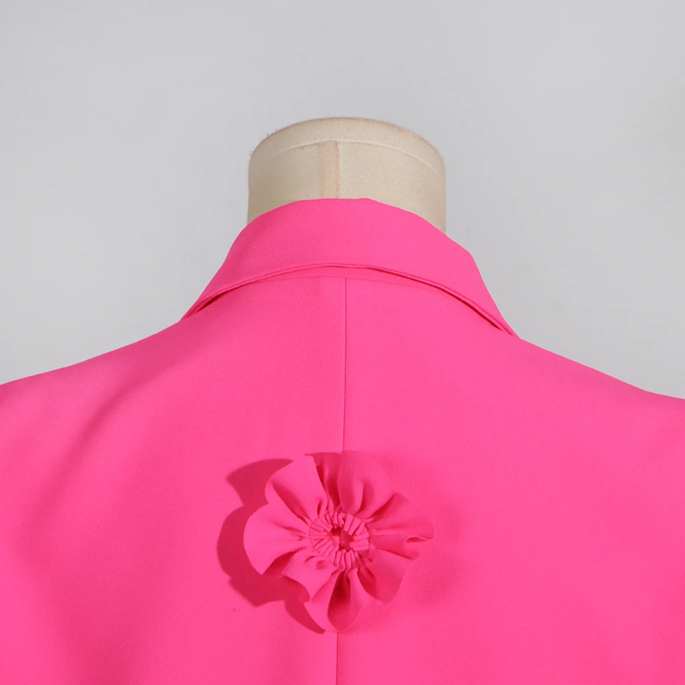 TWOTWINSTYLE Fashion Spliced Appliques Elegant Jackets for Women Lapel Long Sleeves Patchwork Double Breasted Jacket Female New