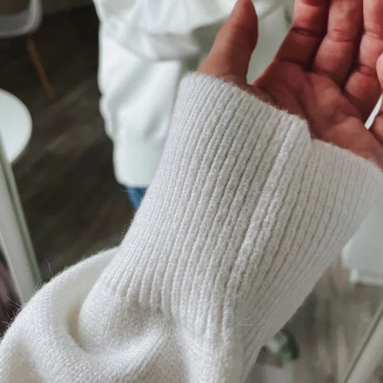 Basic Sweaters For Women Oversize O Neck Knitted Pullovers Autumn Winter Loose Tops Women's Jumper Light Blue Sweaters Oversized