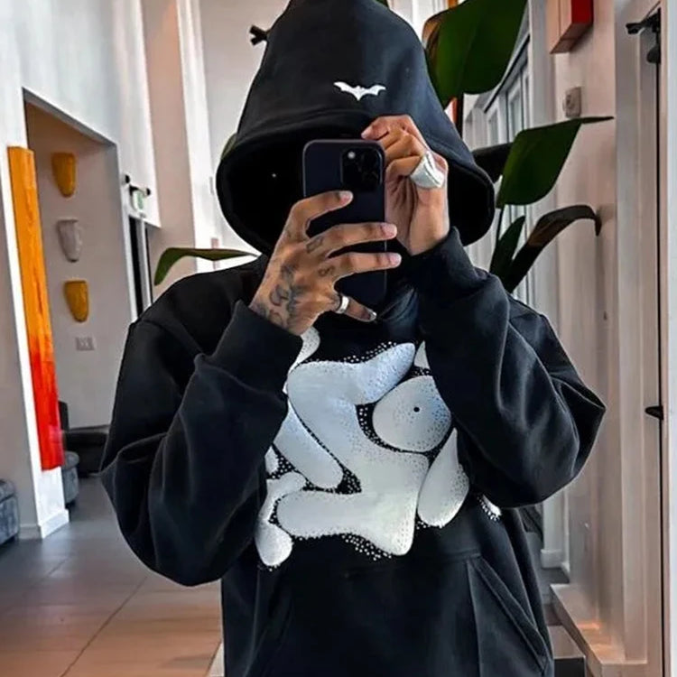 Spring Sweatshirt Woman Hip Hop Tide Alphabet Foaming Hoodie Men's Y2k Harajuku Street Retro Casual Loose Clothing Jackets