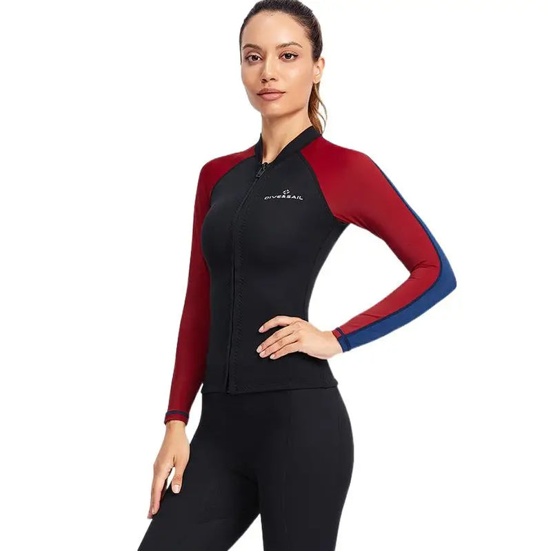 1.5mmSplit Warm Diving Suit Long Sleeve Sunscreen Snorkeling Surfing Jellyfish Swimsuit