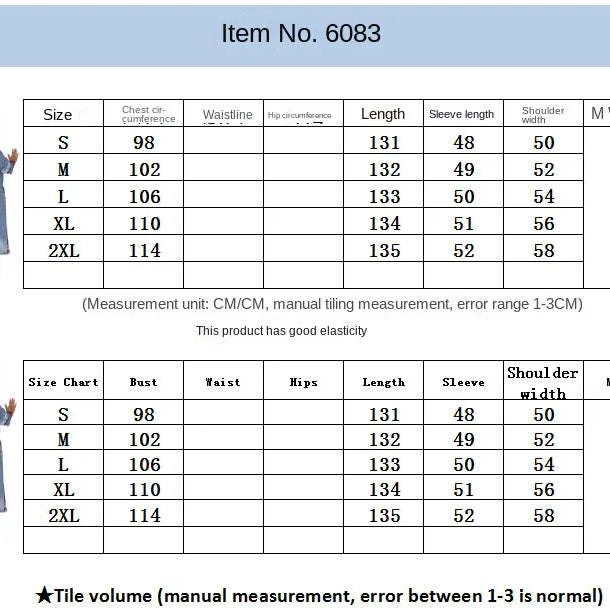 European and American Fashion Women's Wear with Holes Long Sleeved Denim Trench Coat Cardigan Denim Cape