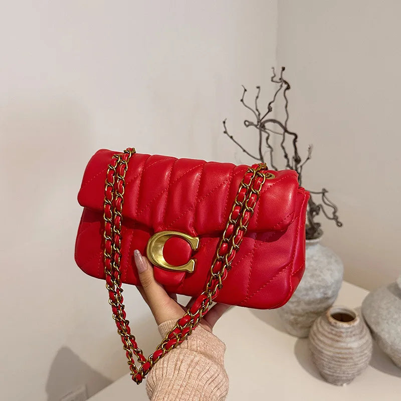 ‌2025 Luxury Quilted Crossbody Bag for Women, Chic Chain Strap Small Purse, Elegant Evening Casual Shoulder Bag
