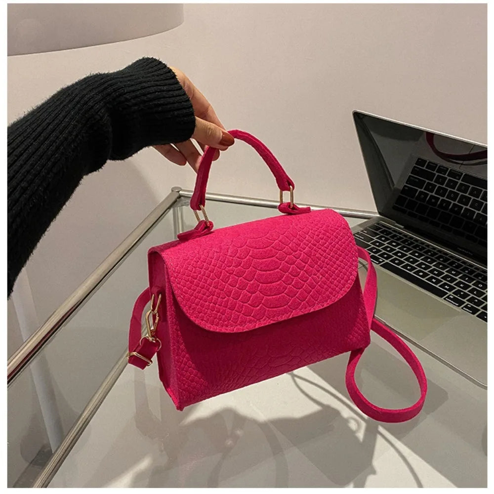 Ladies Bags Trend Handbags Retro Designer Luxury Square Crossbody Bags Female Totes Shoulder Handbags for Women Rose Red