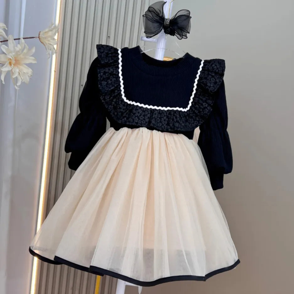 Girls Dress Spring Autumn Long Sleeve Knitted Dresses For Girls Princess Dress Kids Costumes New Baby Girls Clothes 2-8 Years