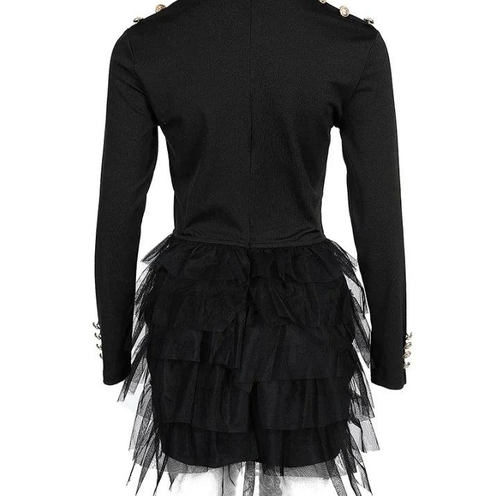 Mini Dress for Women 2023 Fashion Layered Ruffles Mesh Long Sleeve Sexy Party Skinny Dress Elegant Casual Female's Skirt Winter