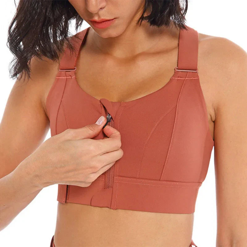 Solid Color Yoga Tight Sports Bras For Women Women's Fitness Zipper Bra Sportswear Woman Gym Training Female Crop Tops TOP001-3