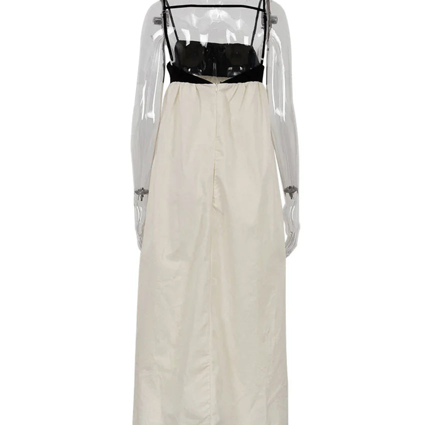 Clacive Sexy Loose Beige Cotton Women'S Dress Summer Strap Sleeveless Ankle Length Dresses Elegnat Classic Female Dress