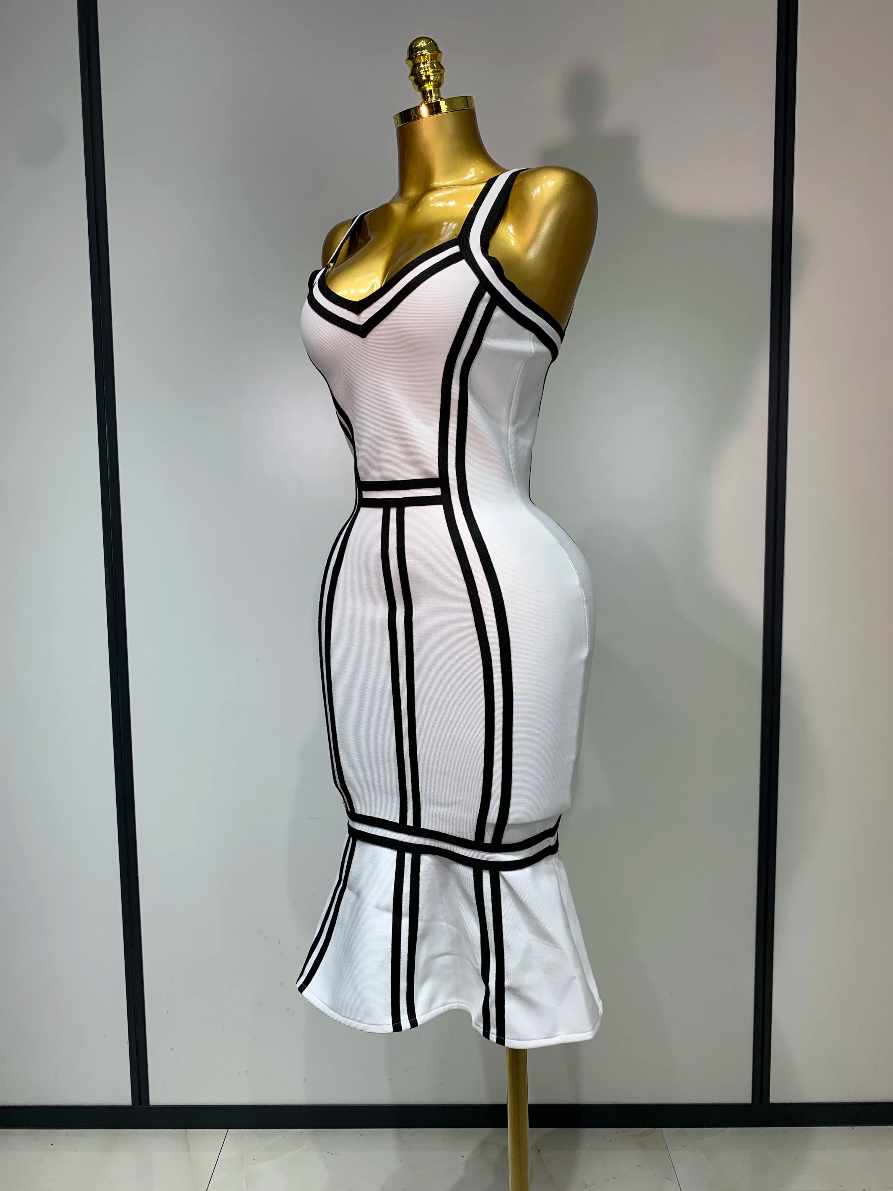 Vestido bandage bodycon feminino sexy sem costas com babados e decote profundo 2025, vestido de celebridade elegante para festa noturna, aniversário de luxo, clube