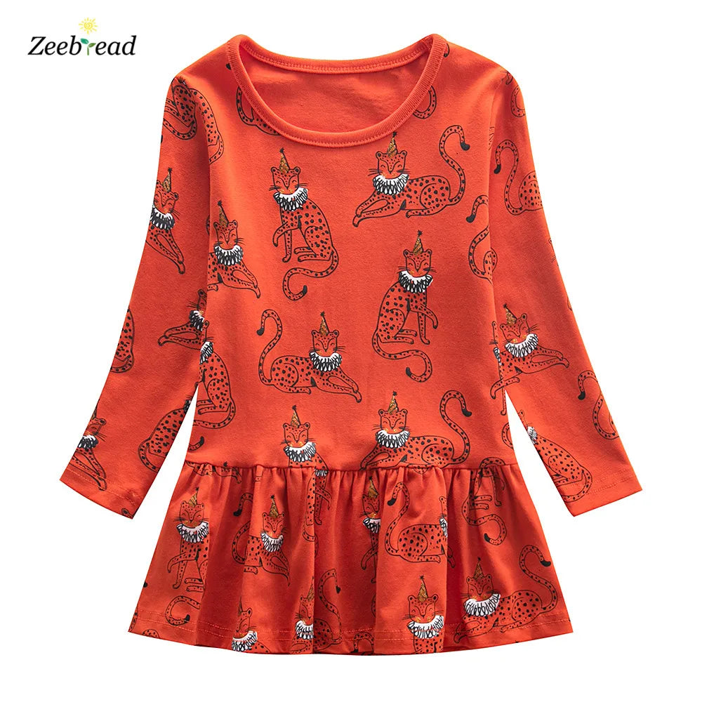 Children's Princess Unicorn Dresses For Autumn Spring Long Sleeve Baby Costume Birthday Toddler Kids Frocks T7290