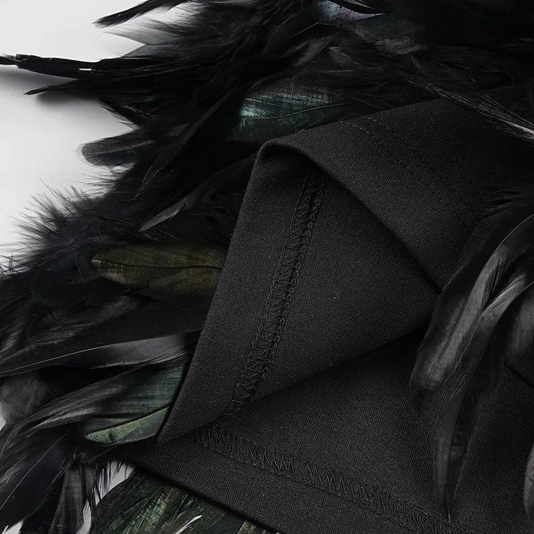 VC Women'S Luxury Party Dress Black Feather Design Strapless Prom Short Formal Occasions Dance Dress Summer New